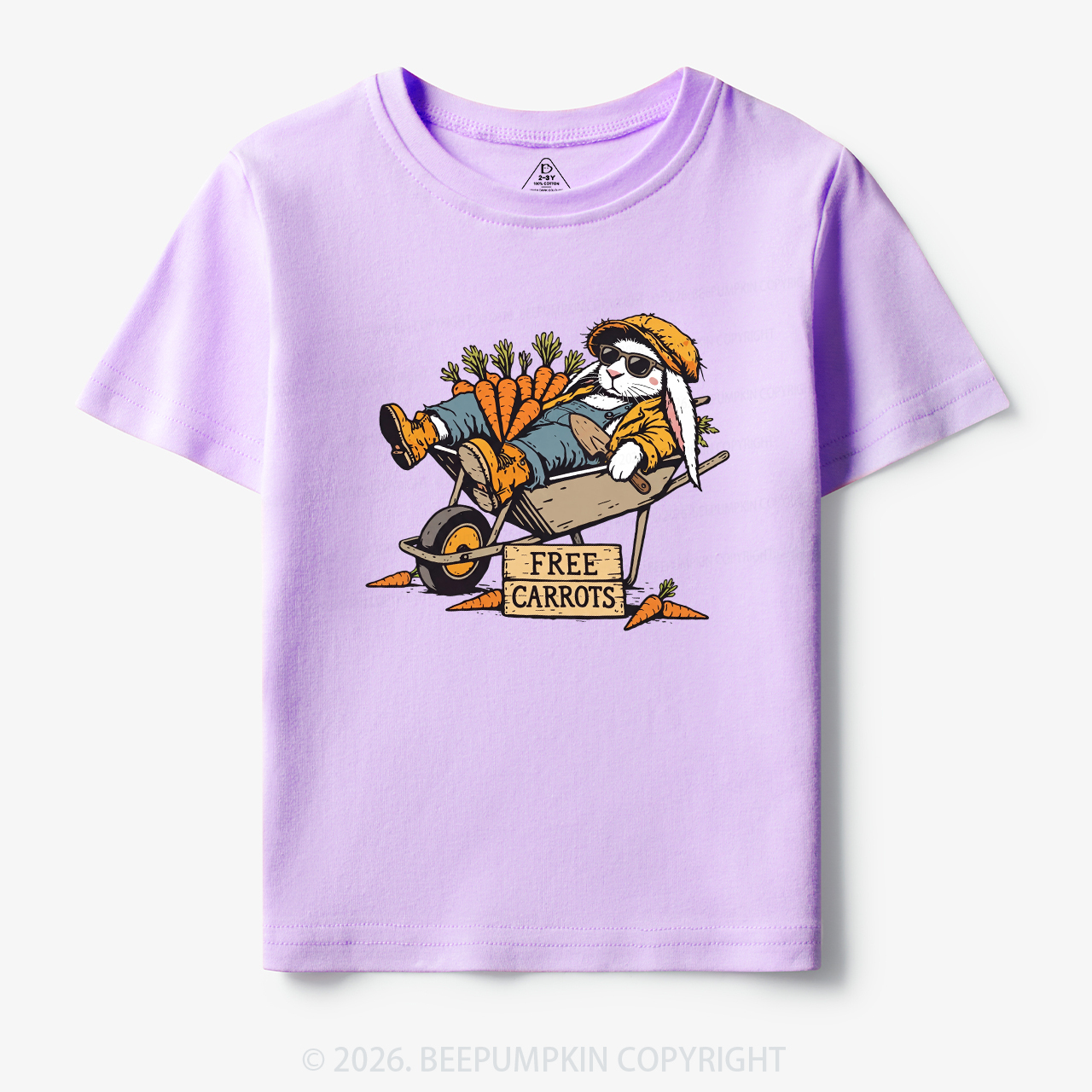 Cool Bunny Free Carrots Easter Toddler&Kid's Tees