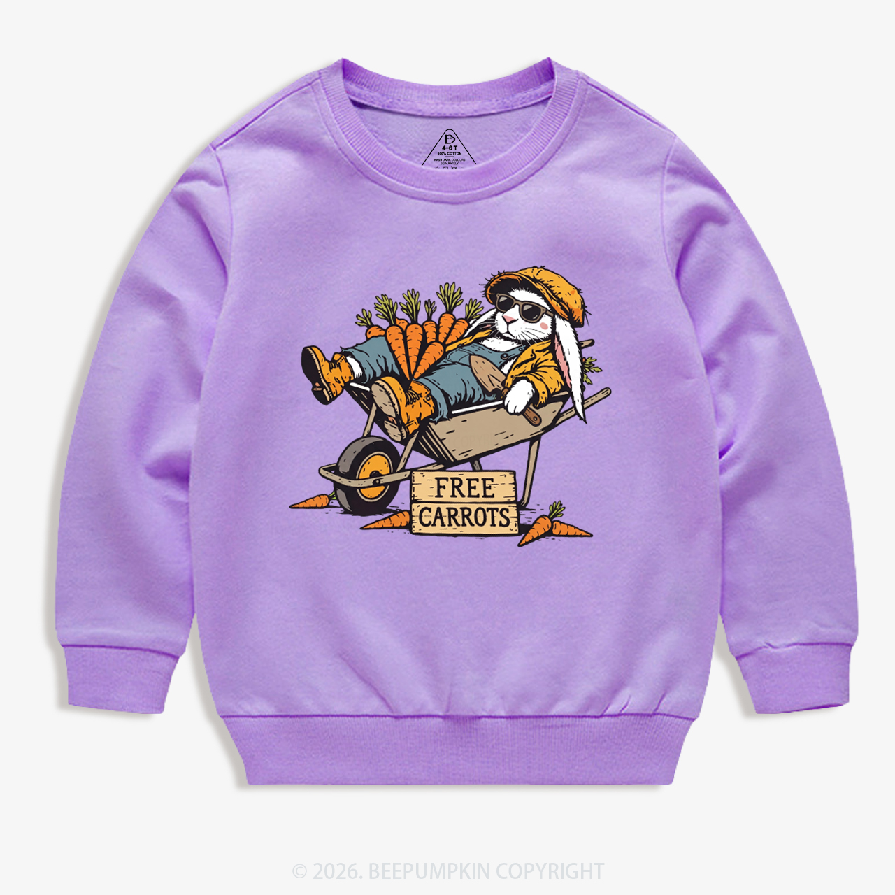 Cool Bunny Free Carrots Easter Kid's Sweatshirt