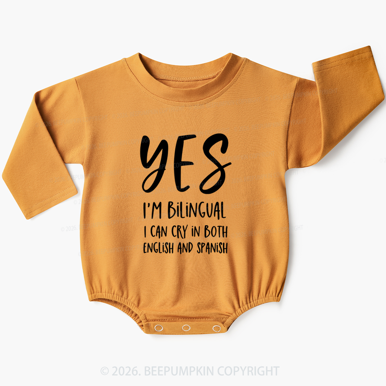 Personalized Color Funny Bilingual Baby Bubble Romper