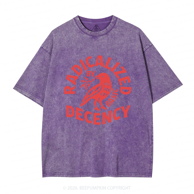 Radicalized By Basic Decency Washed T-Shirts