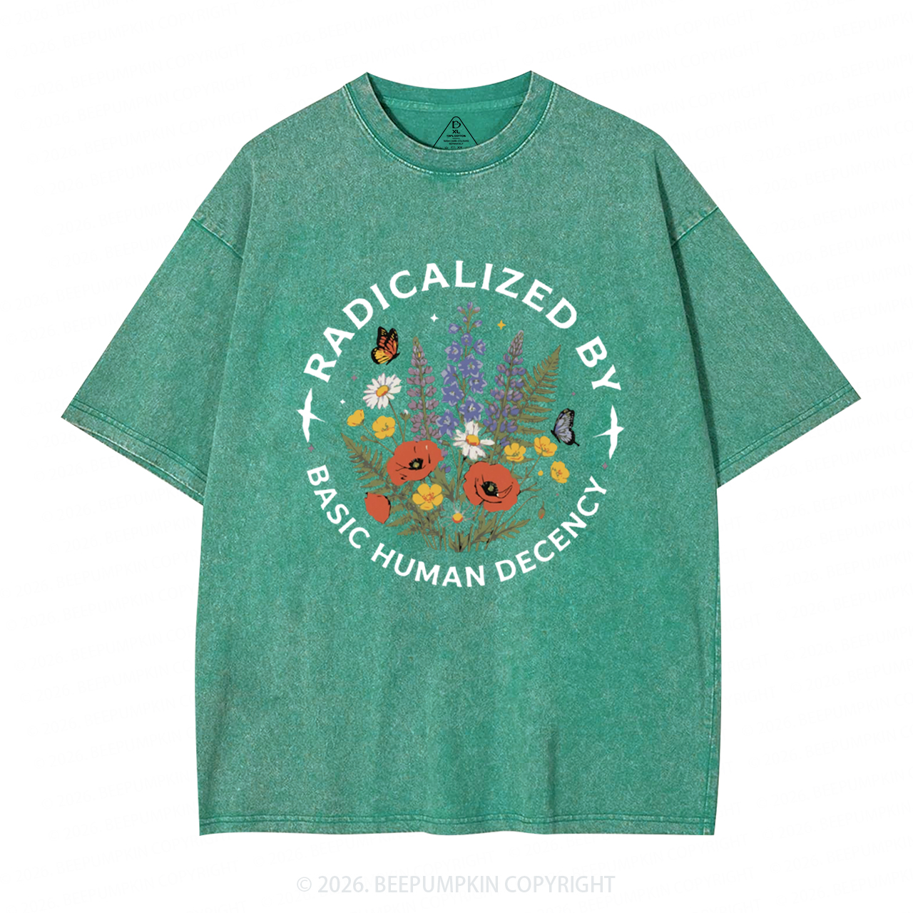 Radicalized By Basic Human Decency Washed T-Shirts