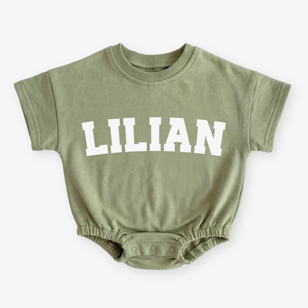 Personalized Name Short Sleeve Baby Bubble Romper