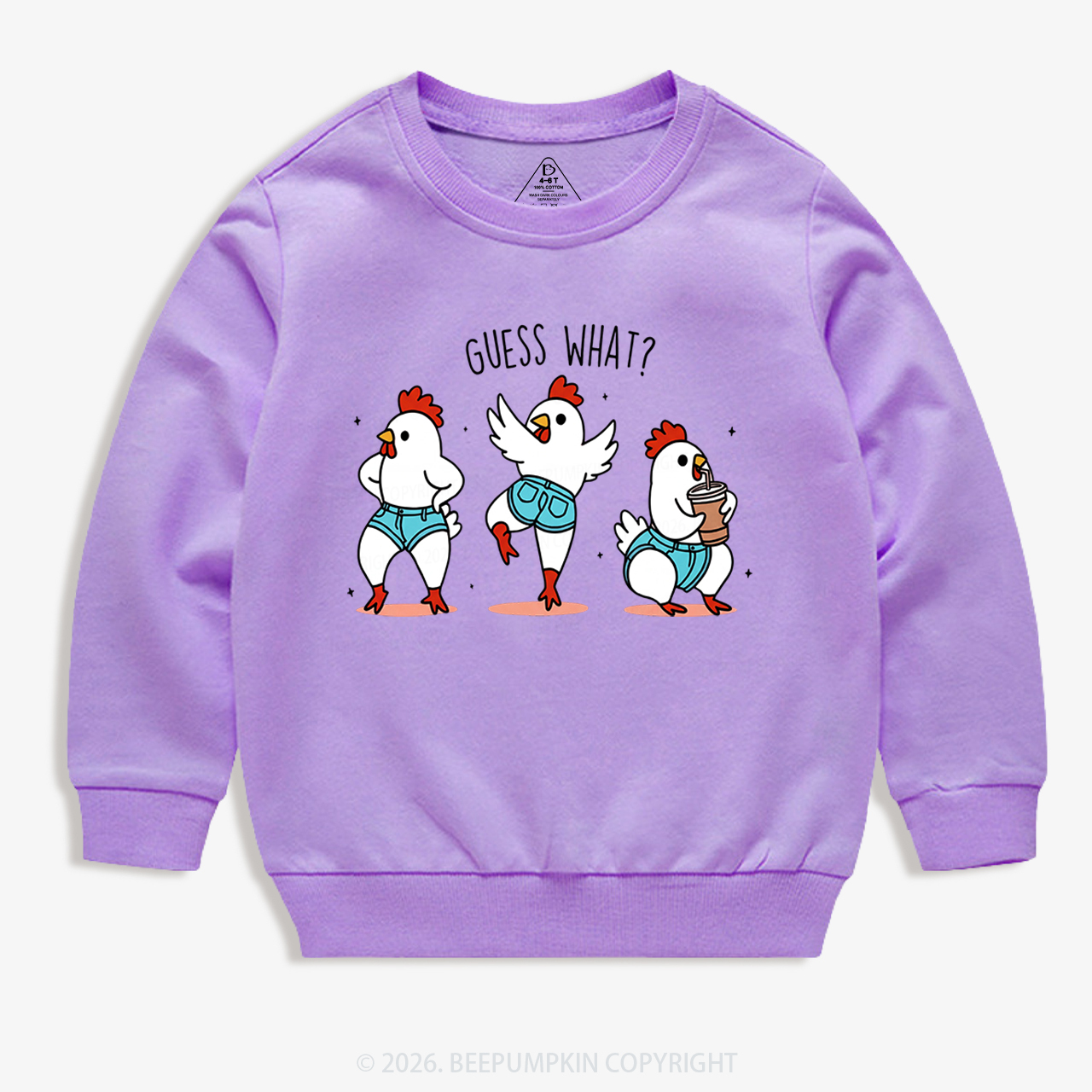 Guess What Chicken Butt Funny Western Kid's Sweatshirt