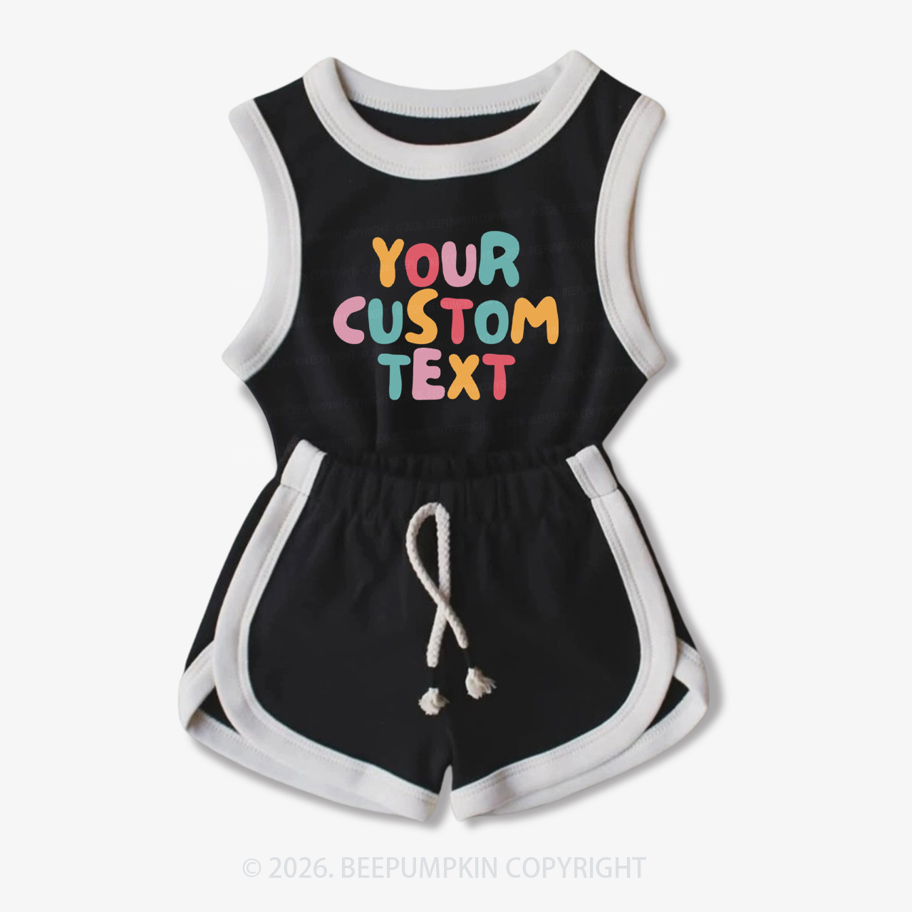 Personalized Colorful Name Baby Tank Top and Shorts Sets