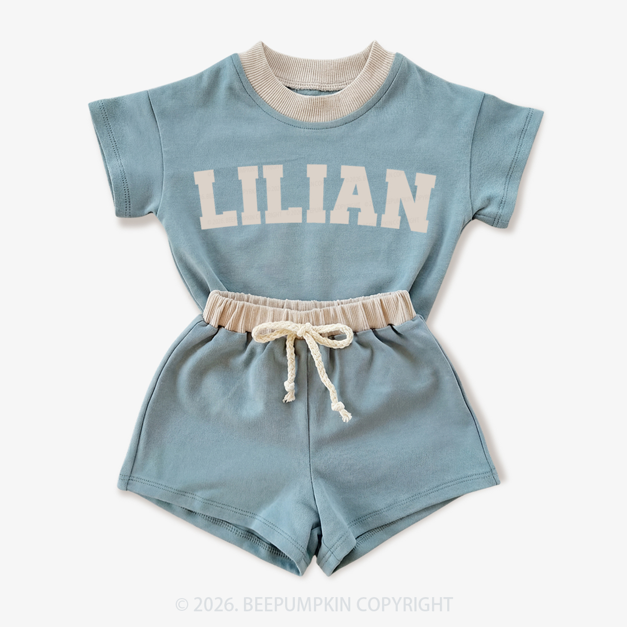 Personalized Name Baby Short Sleeve Tee and Shorts Sets