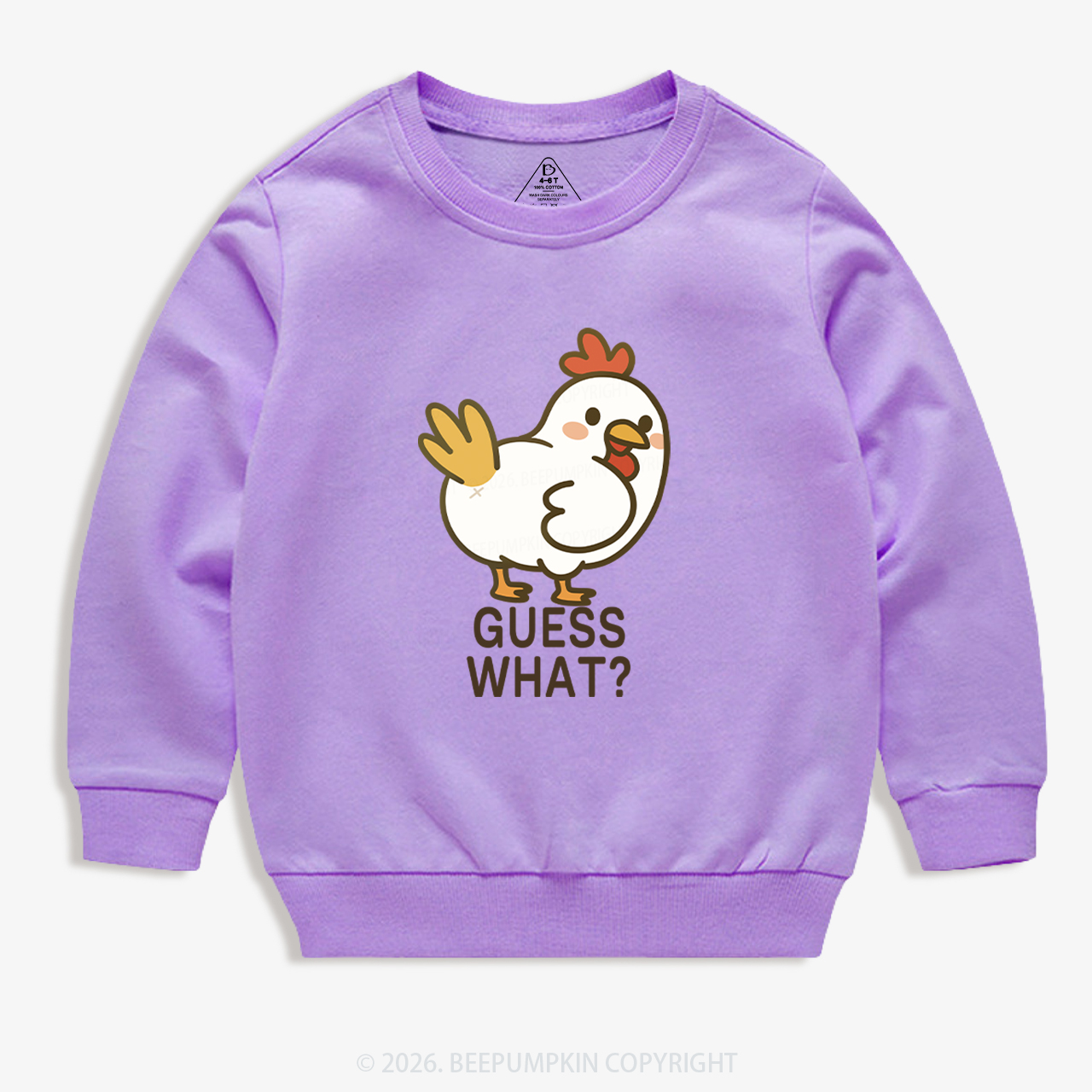 Guess What Chicken Funny Butt Joke Kid's Sweatshirt