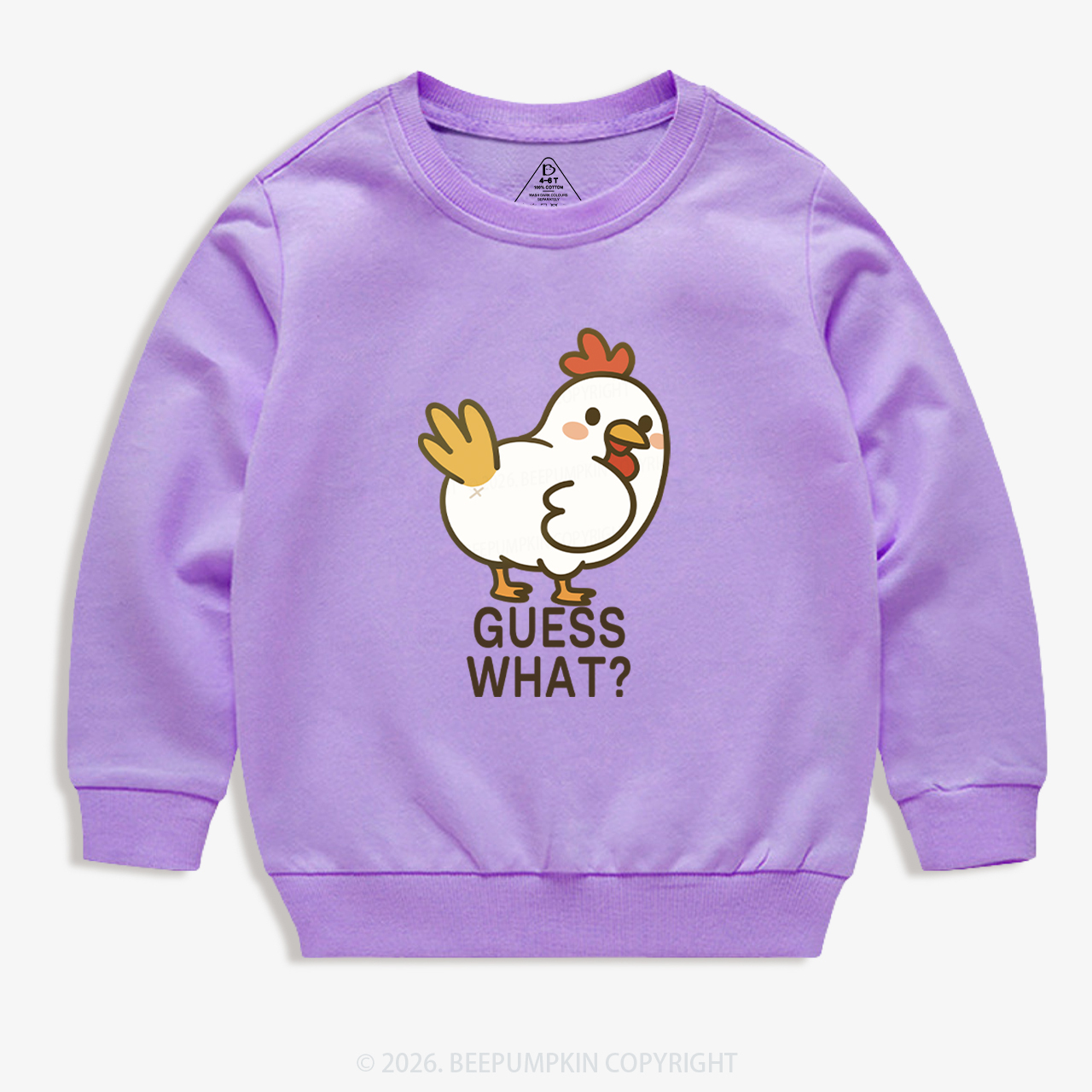 Guess What Chicken Funny Butt Joke Kid's Sweatshirt