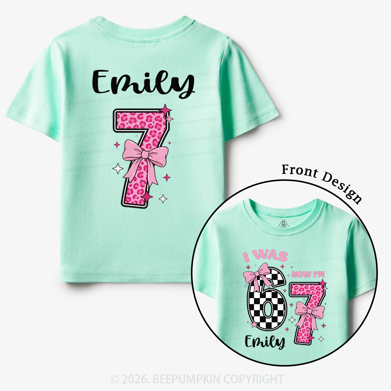 I Was 6 Now I'm 7 Girls Birthday Toddler&Kid's Tees