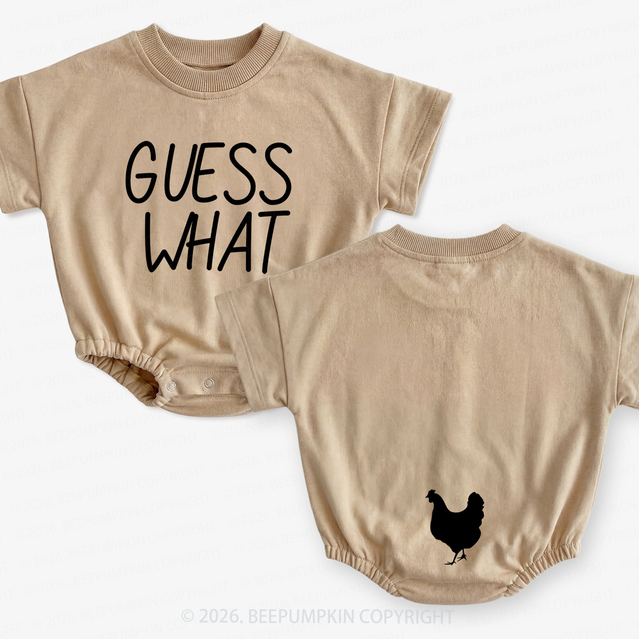 Guess What Chicken Butt Short Sleeve Baby Bubble Romper