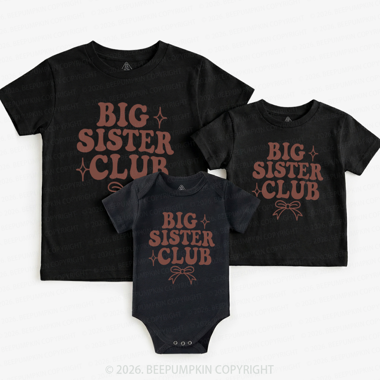 Big Sister Club Newborn Matching Tees For Siblings