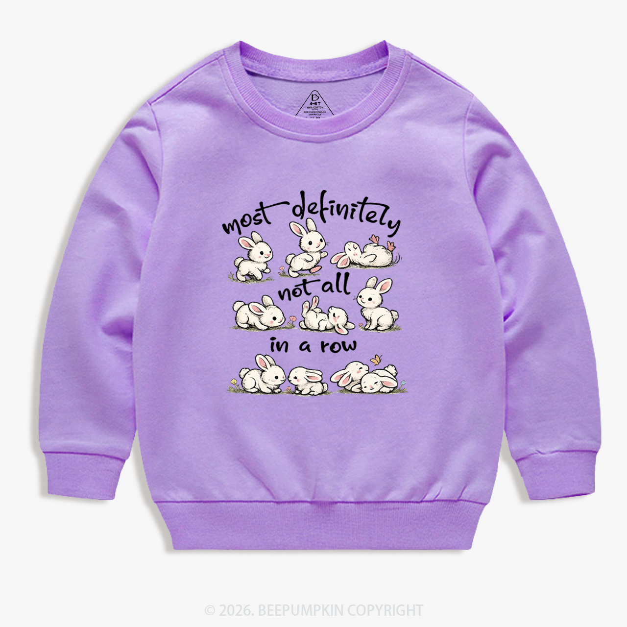 Funny Bunnies Not All In a Row Sarcastic Kid's Sweatshirt