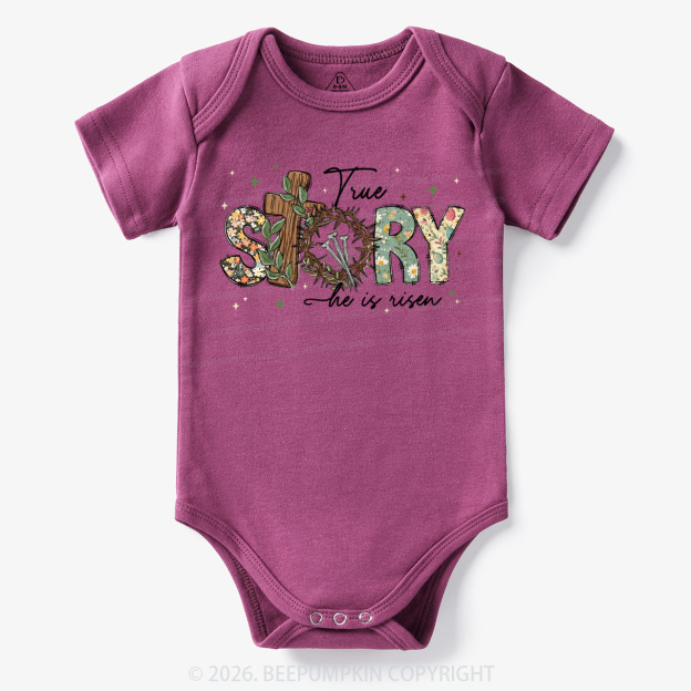 True Story He Is Risen Retro Easter Bodysuit