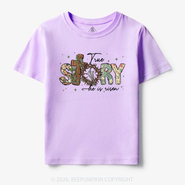 True Story He Is Risen Retro Easter Toddler&Kid's Tees