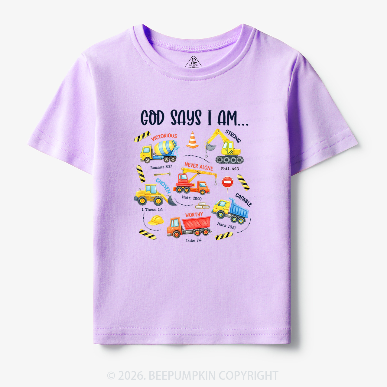God Says I Am Construction Toddler&Kid's Tees