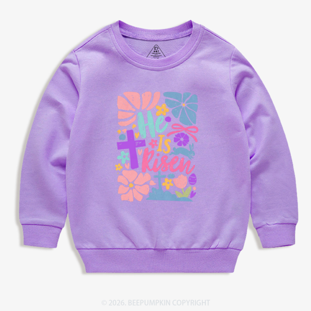 He is Risen Retro Christian Easter Kid's Sweatshirt