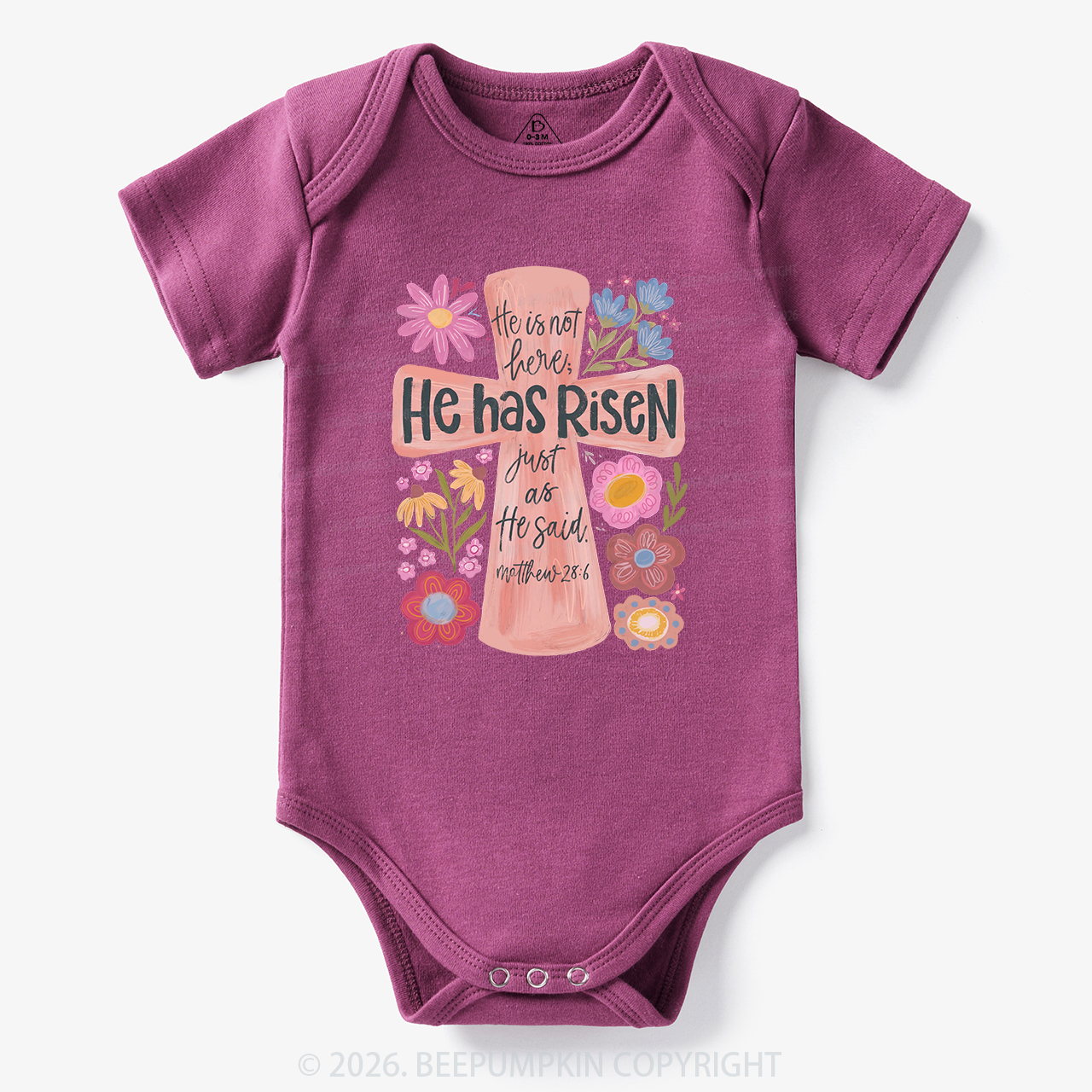 He Has Risen Christian Resurrection day Bodysuit