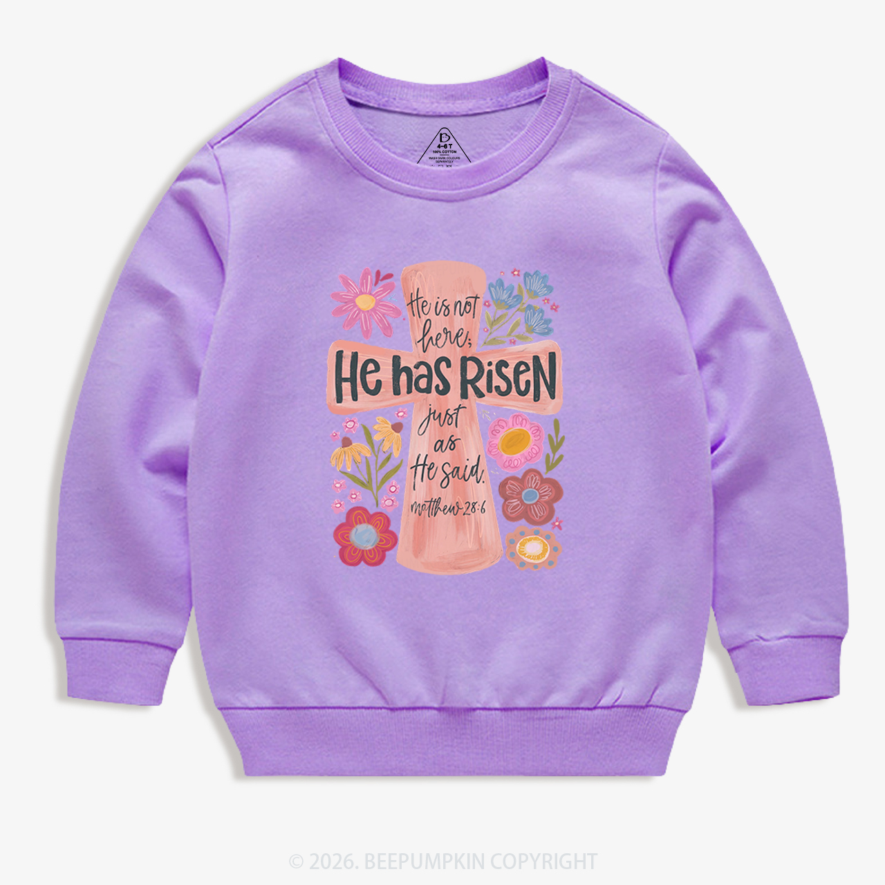 He Has Risen Christian Resurrection day Kid's Sweatshirt