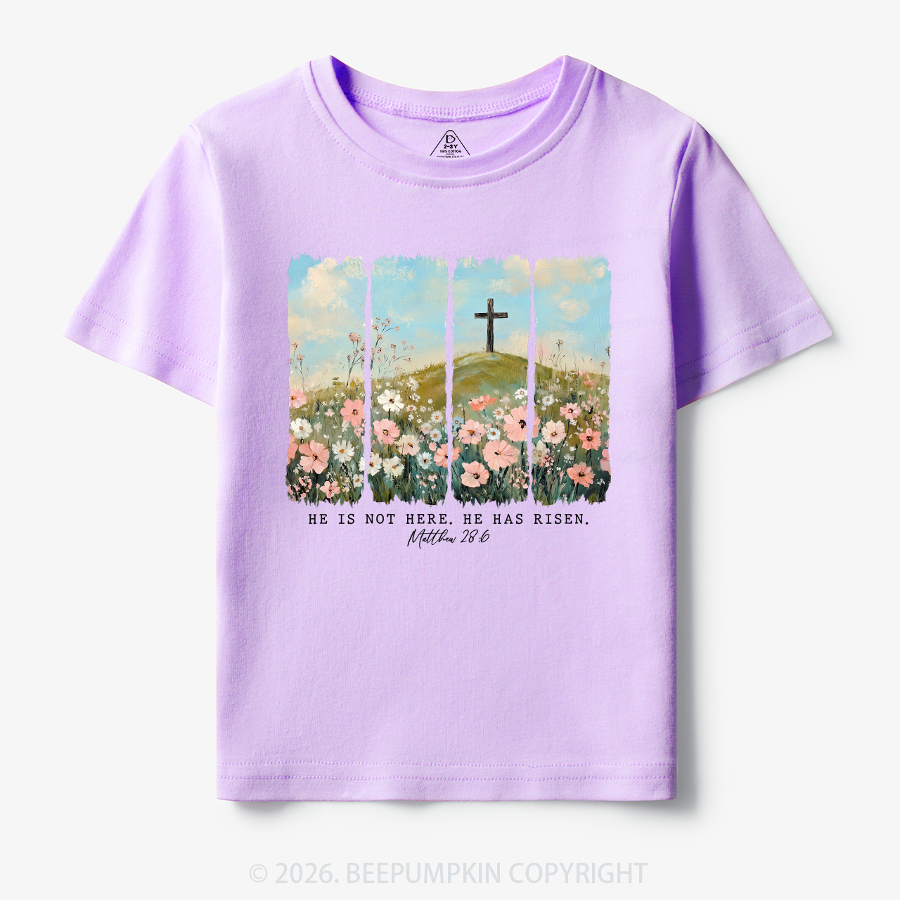 He is Risen Wildflower Spring Easter Toddler&Kid's Tees