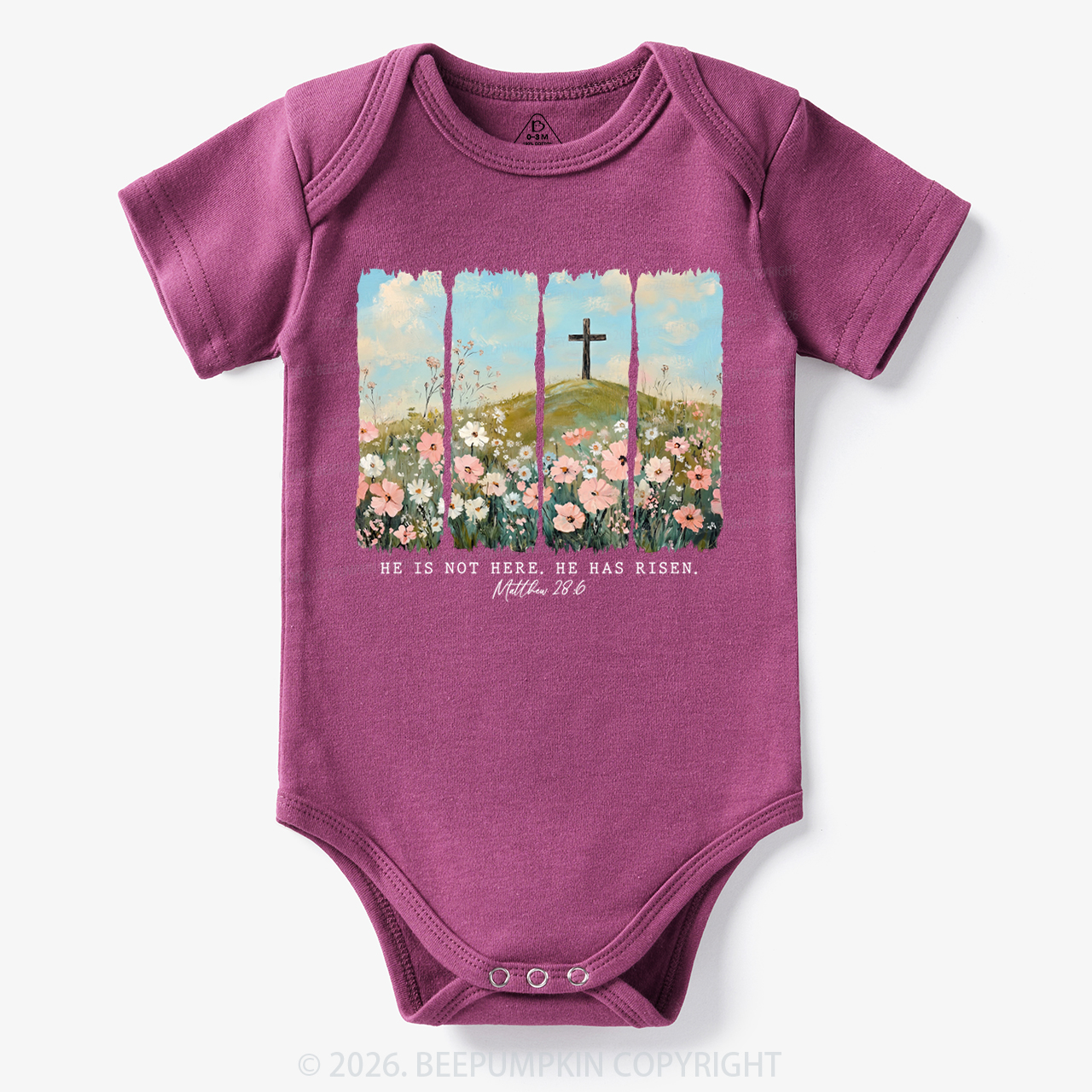 He is Risen Wildflower Spring Easter Bodysuit