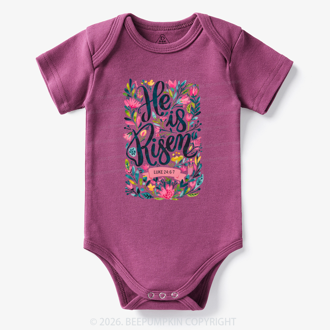 Christian Easter Floral Resurrection Bodysuit