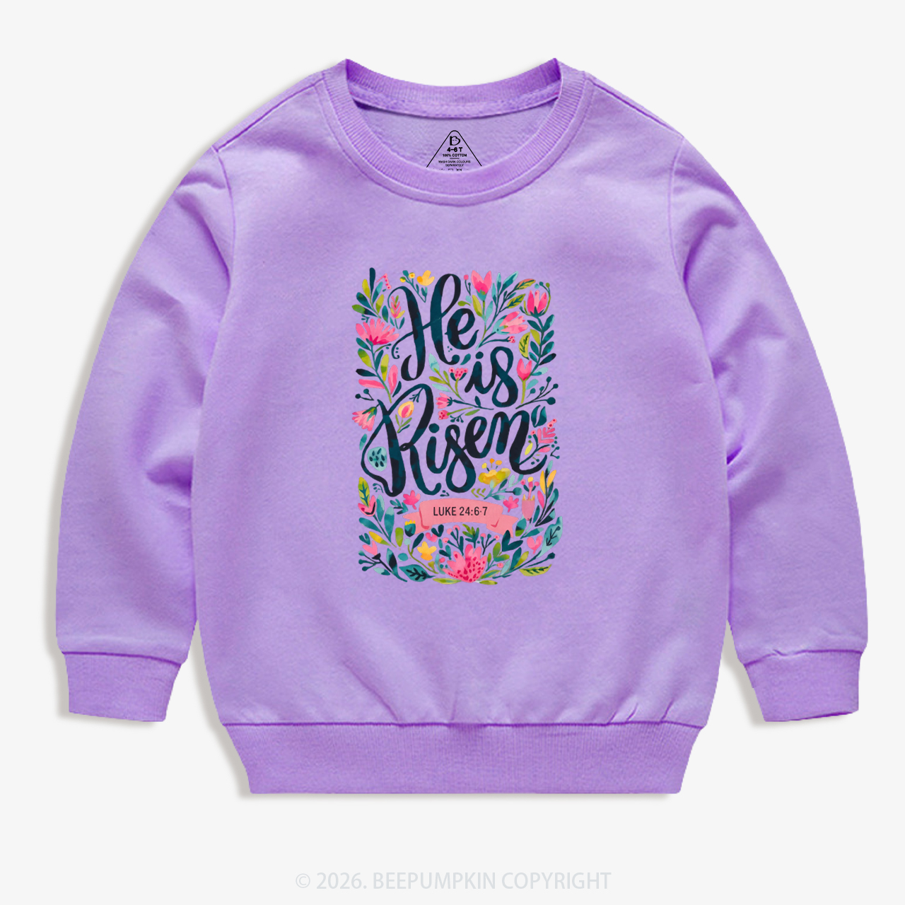Christian Easter Floral Resurrection Kid's Sweatshirt