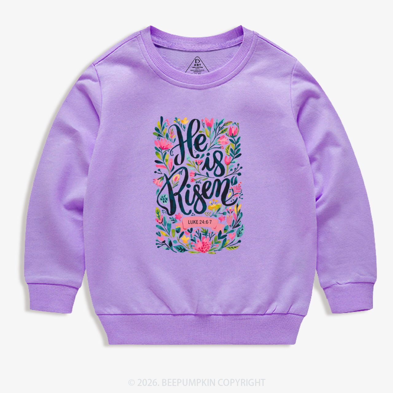 Christian Easter Floral Resurrection Kid's Sweatshirt
