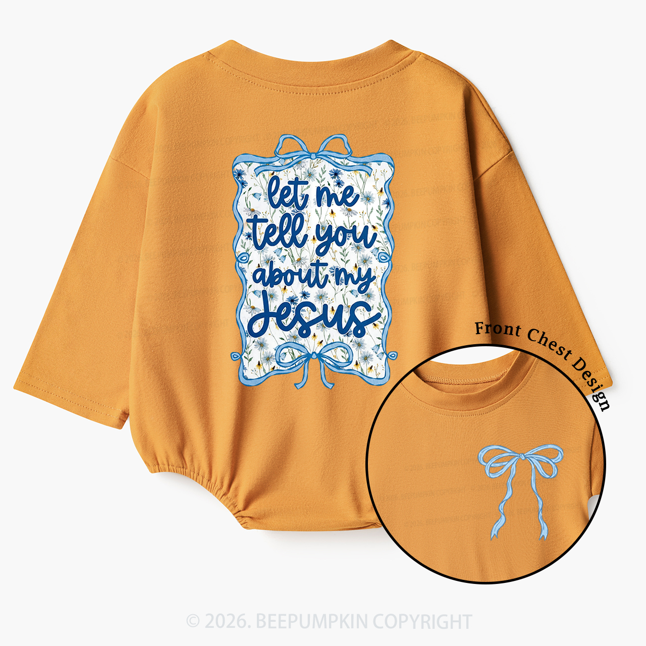 Love like Jesus Coquette Bows Baby Bubble Romper