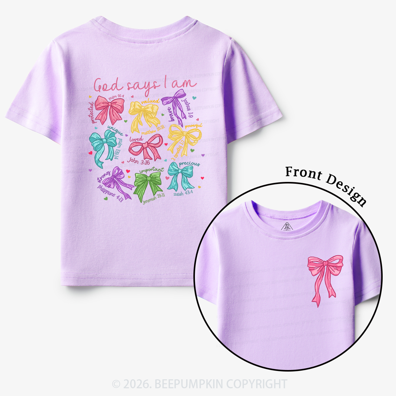 God Says I am Coquette Pink Bows Toddler&Kid's Tees