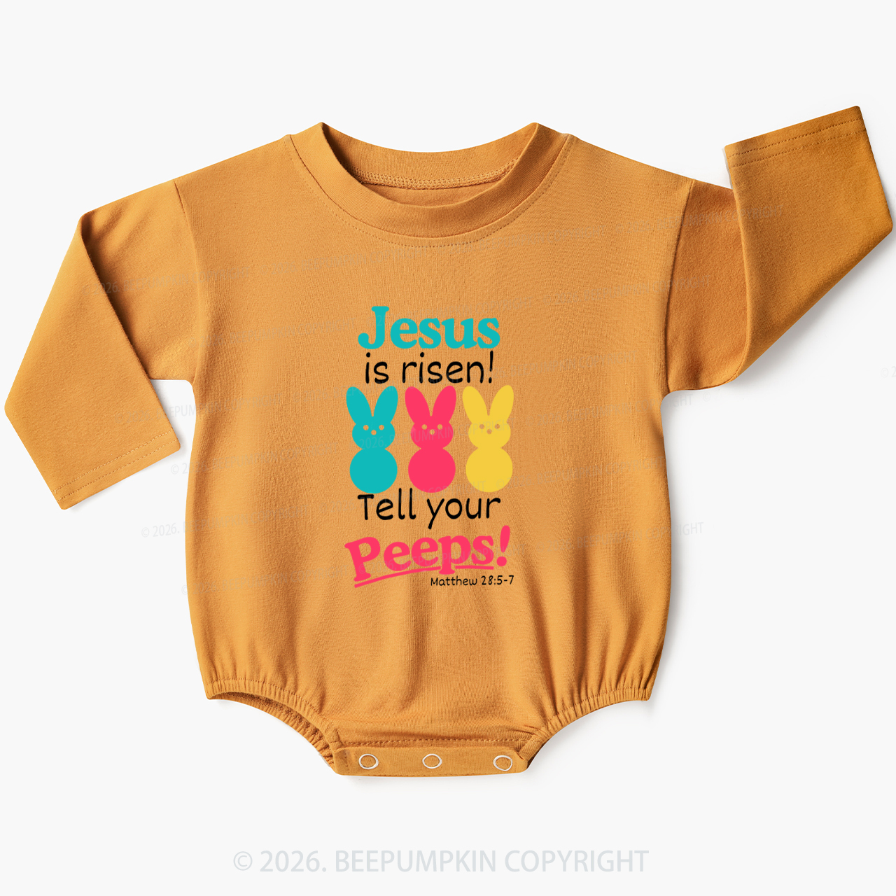 Jesus Is Risen Tell Your Peeps Funny Baby Bubble Romper