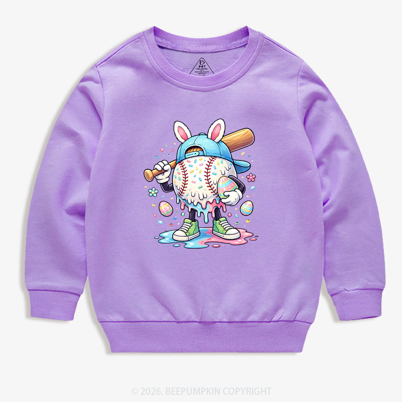 Easter Baseball Drip Kid's Sweatshirt
