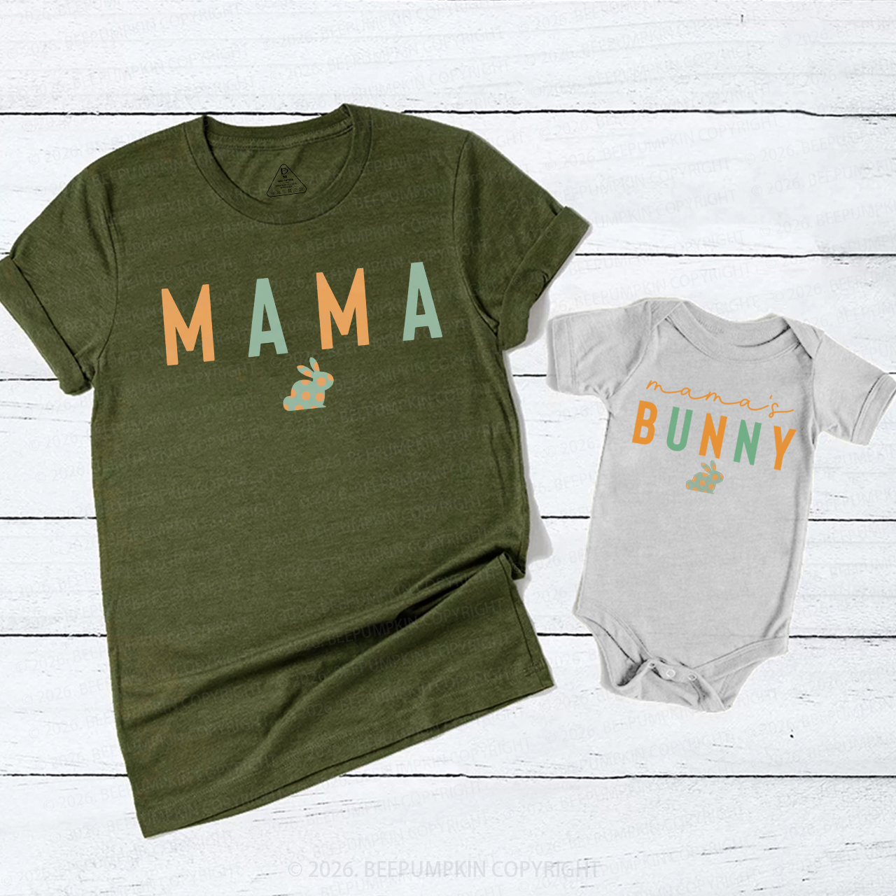 Mama Bunny Easter Mom&Me Matching T-Shirts