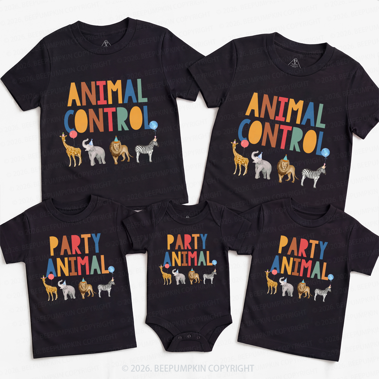 Personalized Party Animal Birthday Family Matching T-Shirts