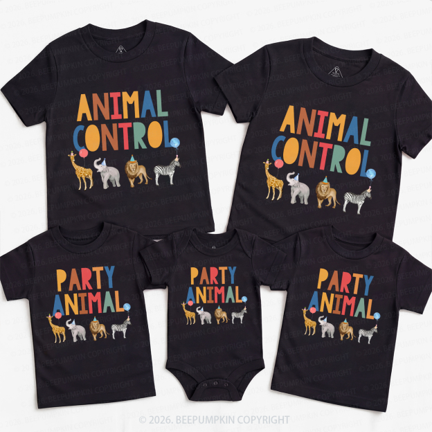 Personalized Party Animal Birthday Family Matching T-Shirts