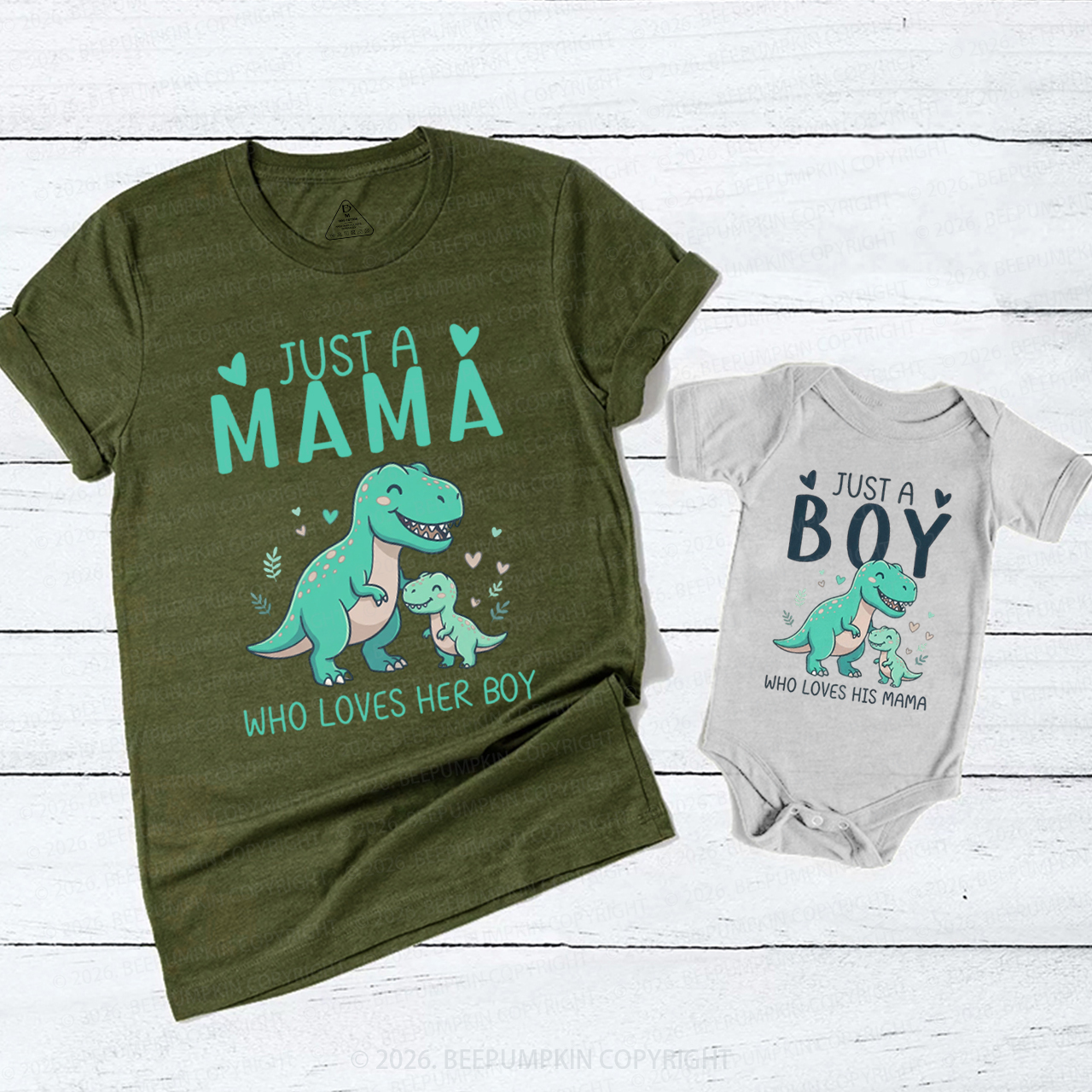 First Mothers Day Dinosaur Mom&Me Matching T-Shirts
