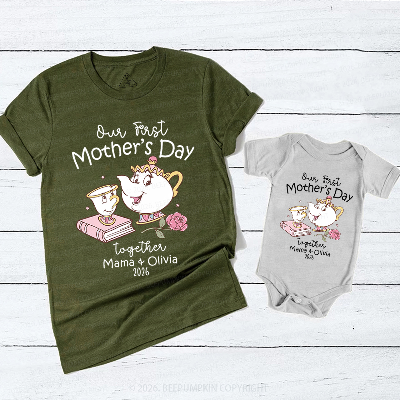 Personalized 1st Mother's Day Mom&Me Matching T-Shirts