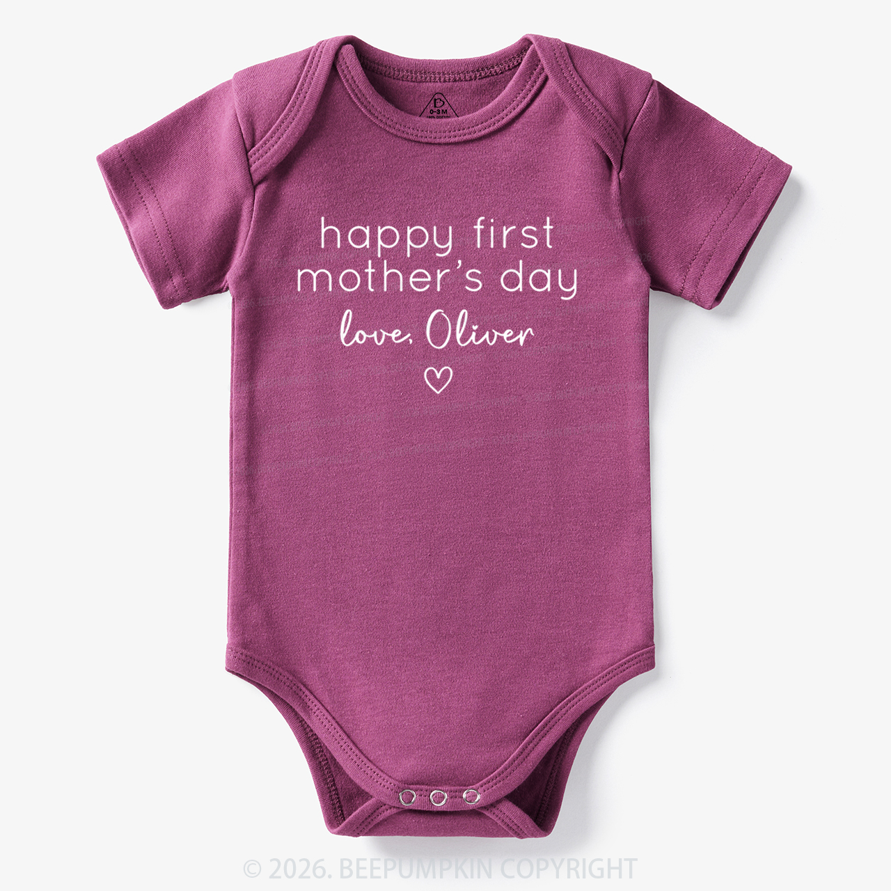 Personalised Retro Happy First Mother's Day Bodysuit