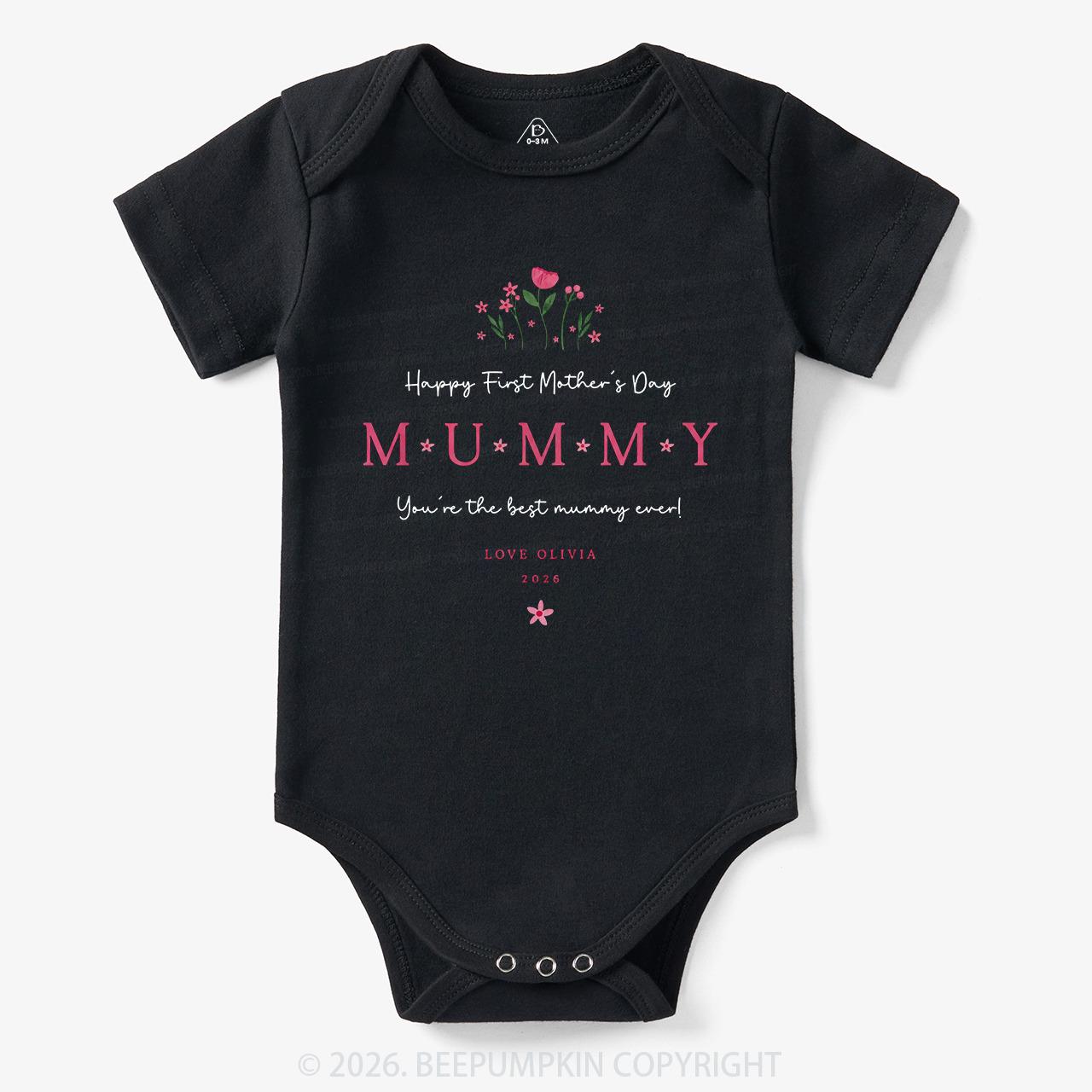 Personalized Our First Mother's Day Together Flower Bodysuit