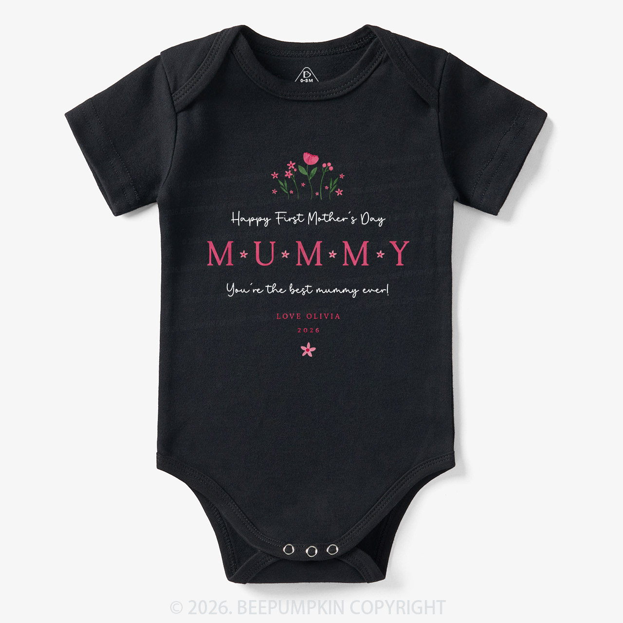 Personalized Our First Mother's Day Together Flower Bodysuit