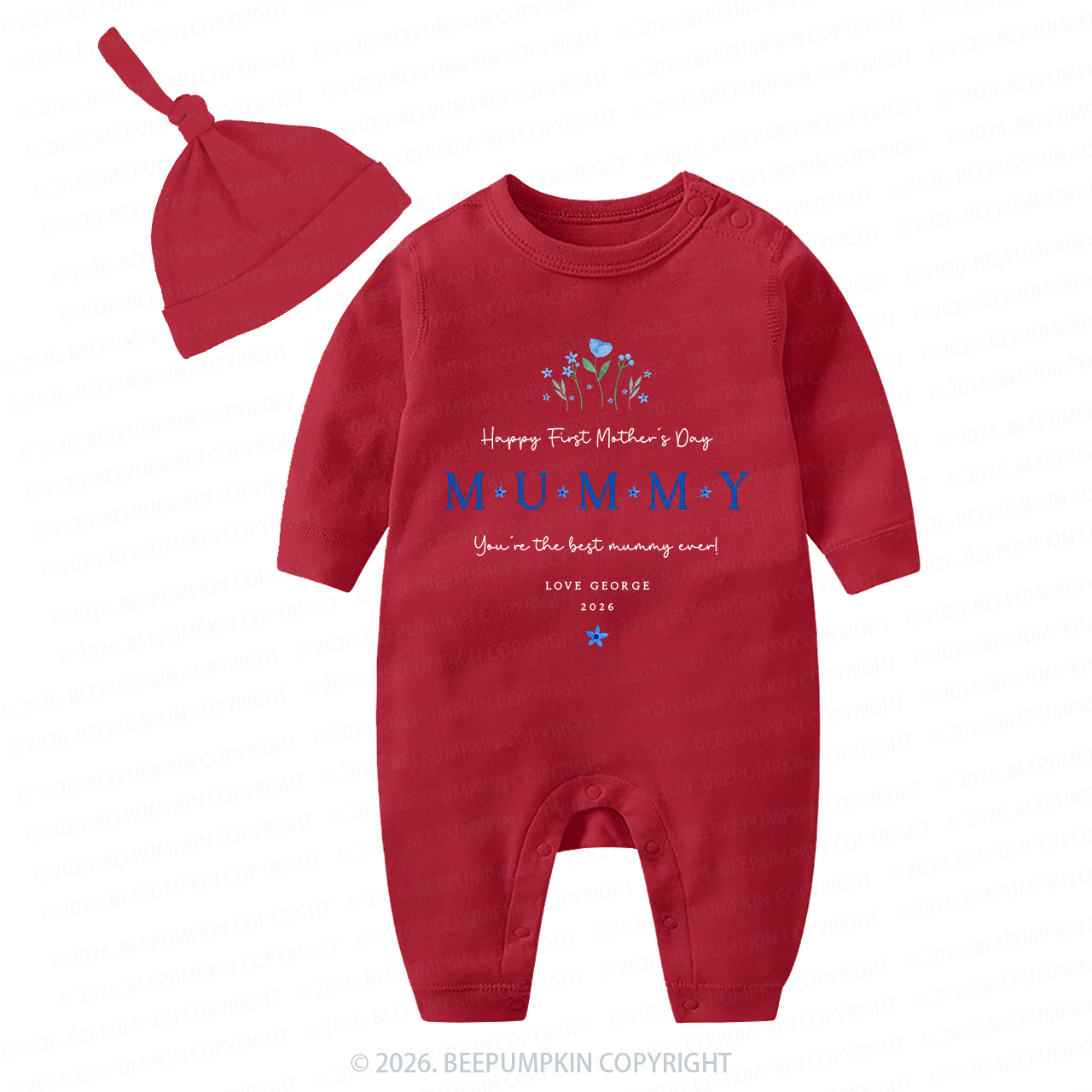 Personalized Our First Mother's Day Together Flower Baby Coming Home Outfit