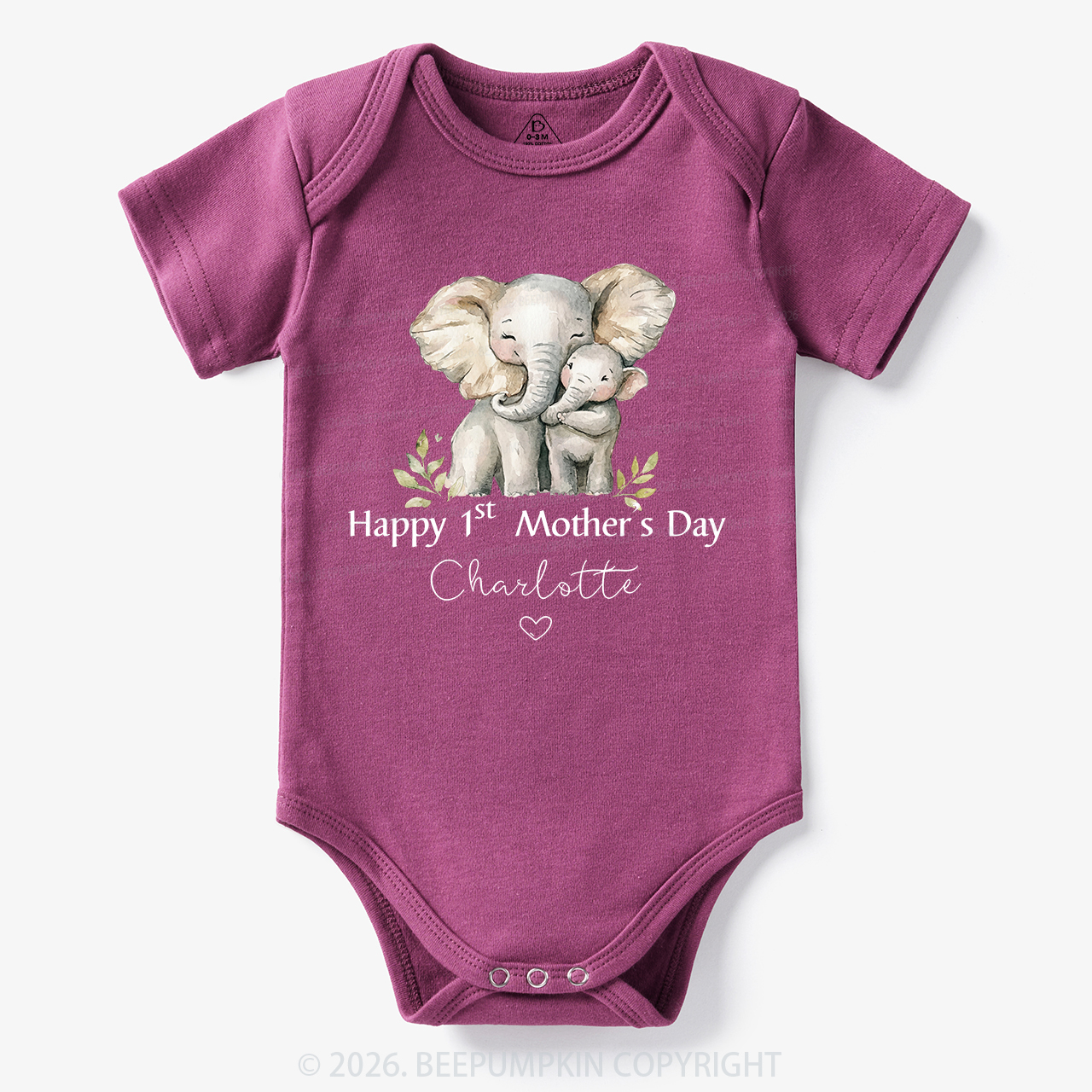 Personalized Happy Cute 1st Mother's Day Bodysuit