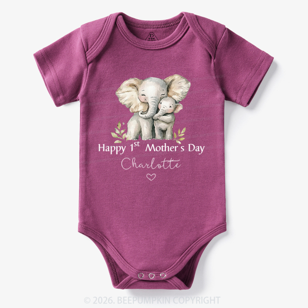 Personalized Happy Cute 1st Mother's Day Bodysuit