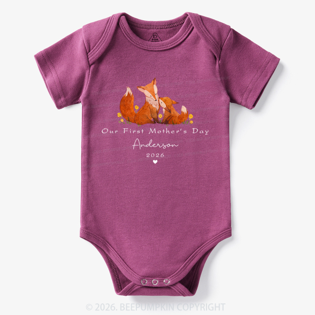 Personalized First Mother's Day Fox Bodysuit