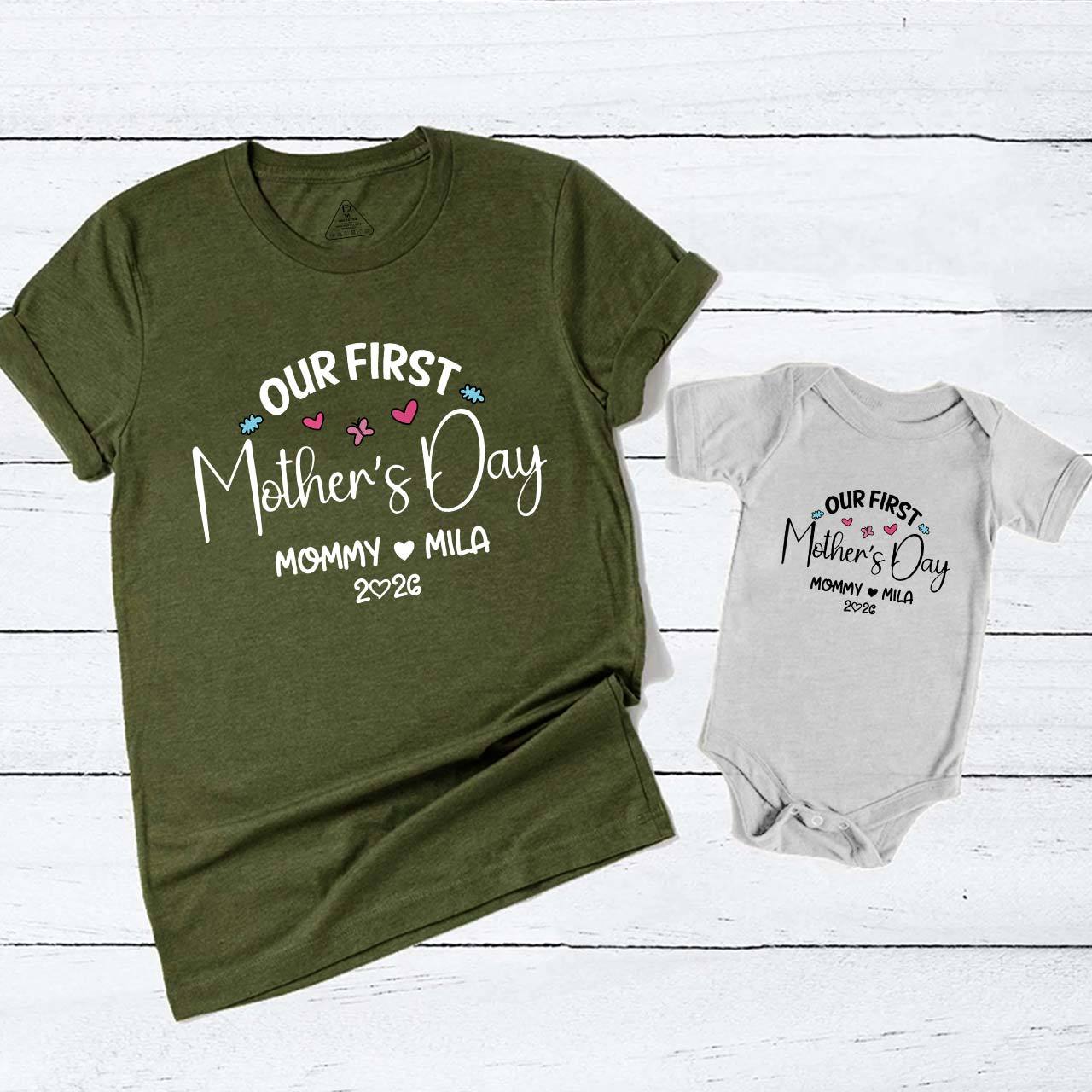 Personalized Our First Mother's Day Mom&Me Matching Tees