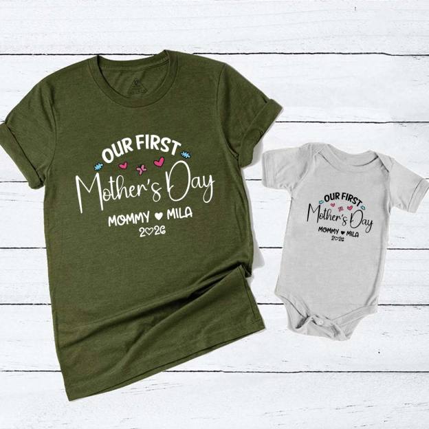 Personalized Our First Mother's Day Mom&Me Matching Tees