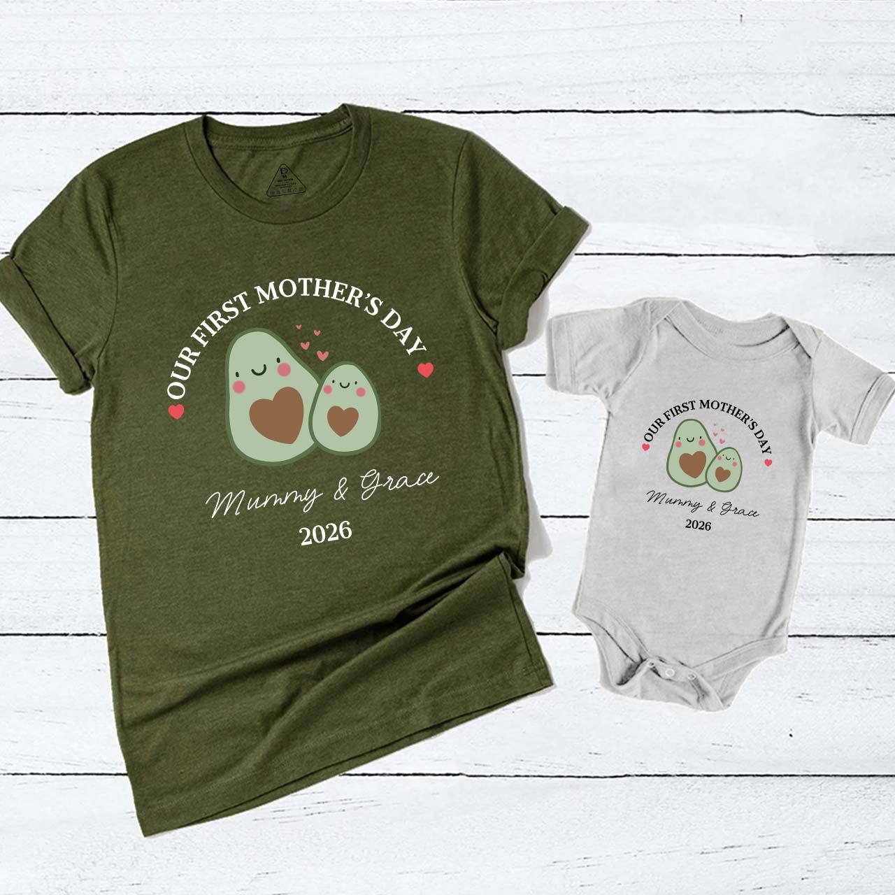 Personalized Avocado Mom&Me Matching Tees