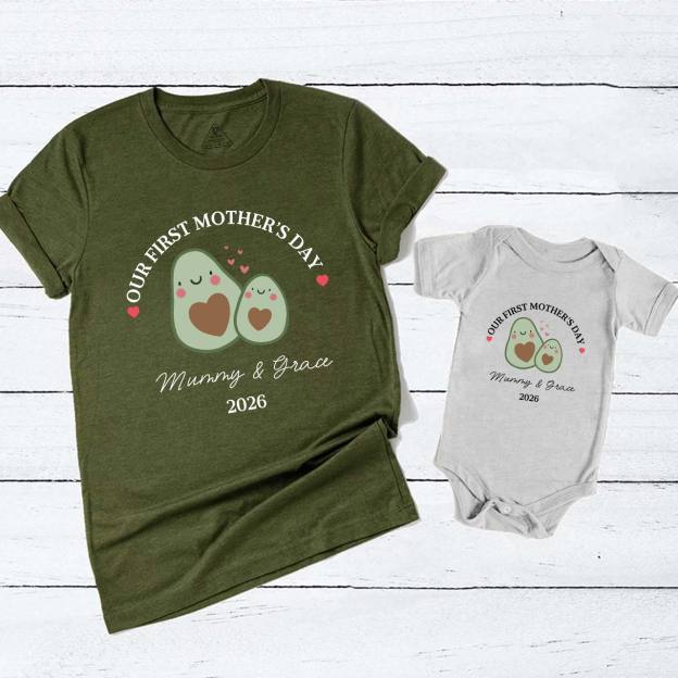 Personalized Avocado Mom&Me Matching Tees