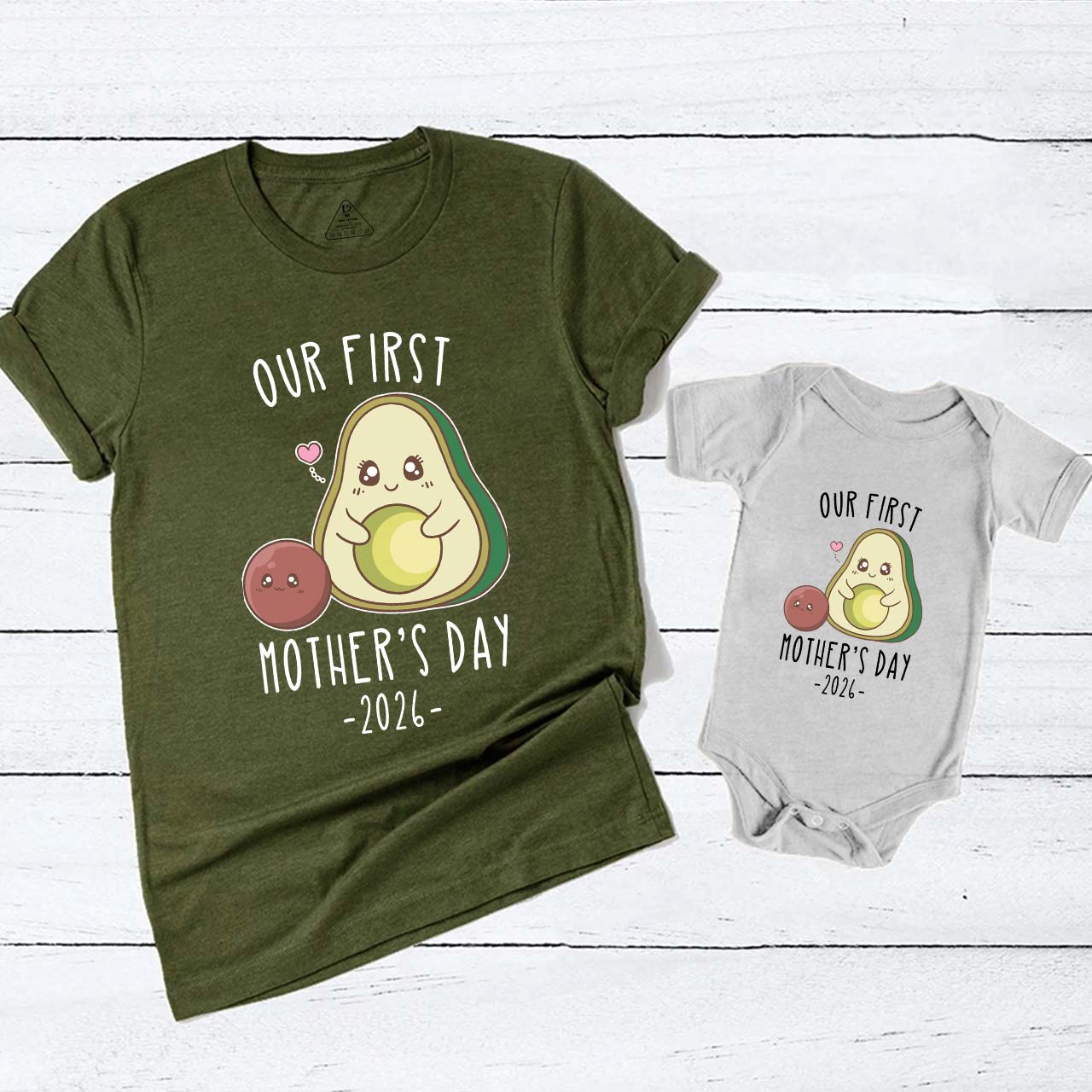 Personalized Avocado Funny Our First Mother's Day Mom&Me Matching Tees