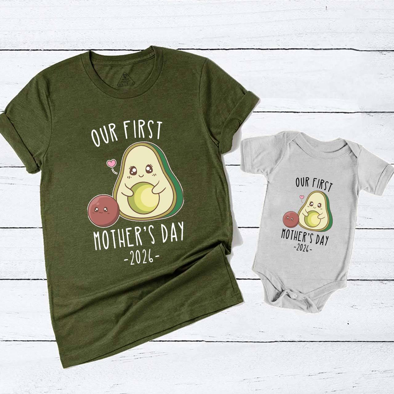 Personalized Avocado Funny Our First Mother's Day Mom&Me Matching Tees