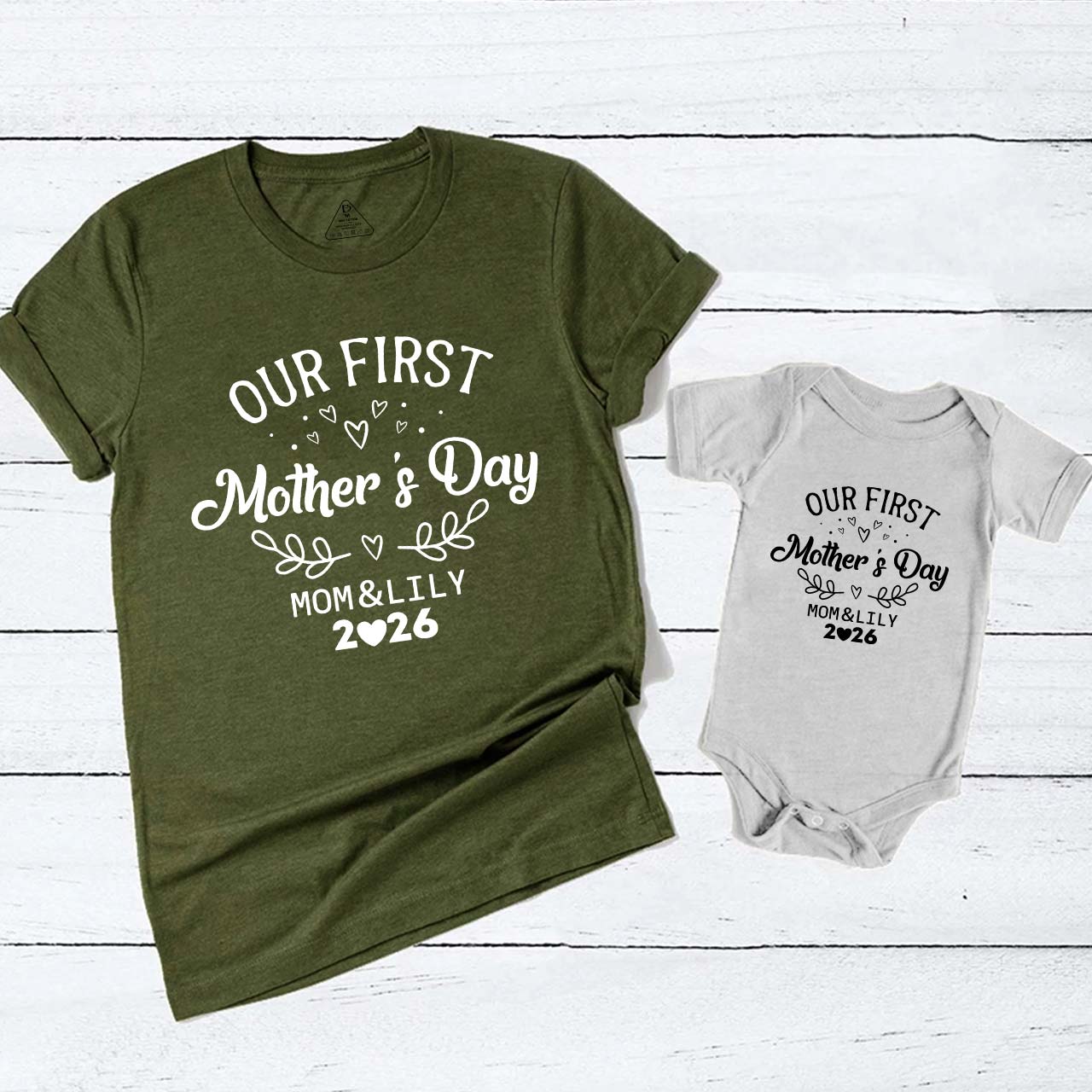 Personalised Our First Mother's Day T-Shirts For Mom&Me