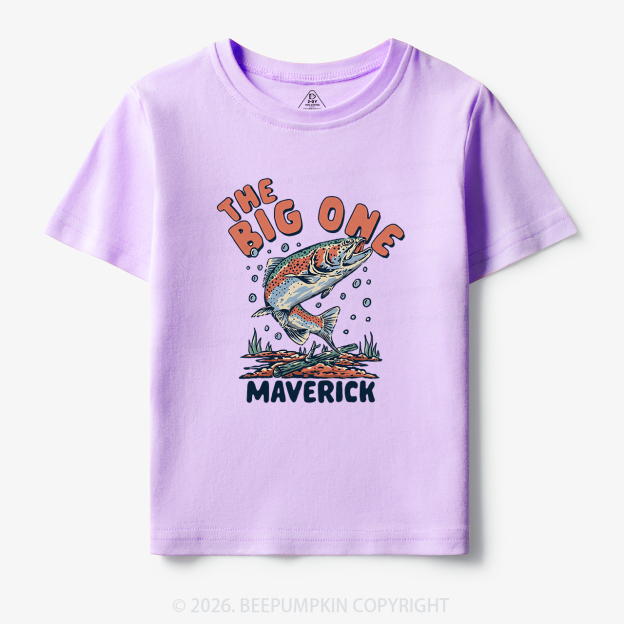 Personalized Retro The Big One Fishing Trout 1st Birthday Toddler&Kid's Tees